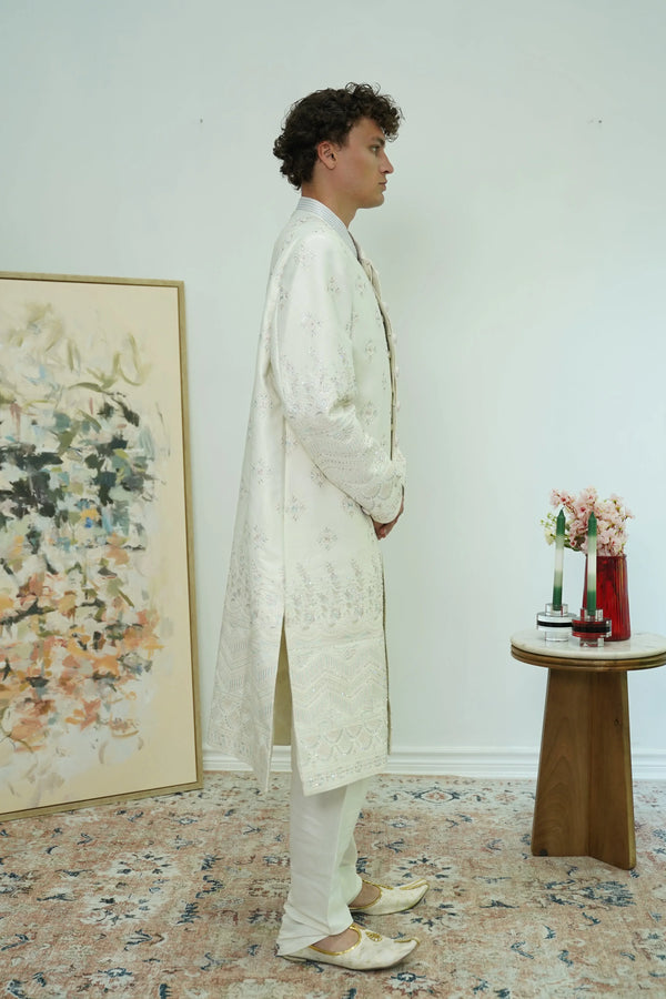 Regal floral Embroidered Sherwani Set - MyEthnikRentals