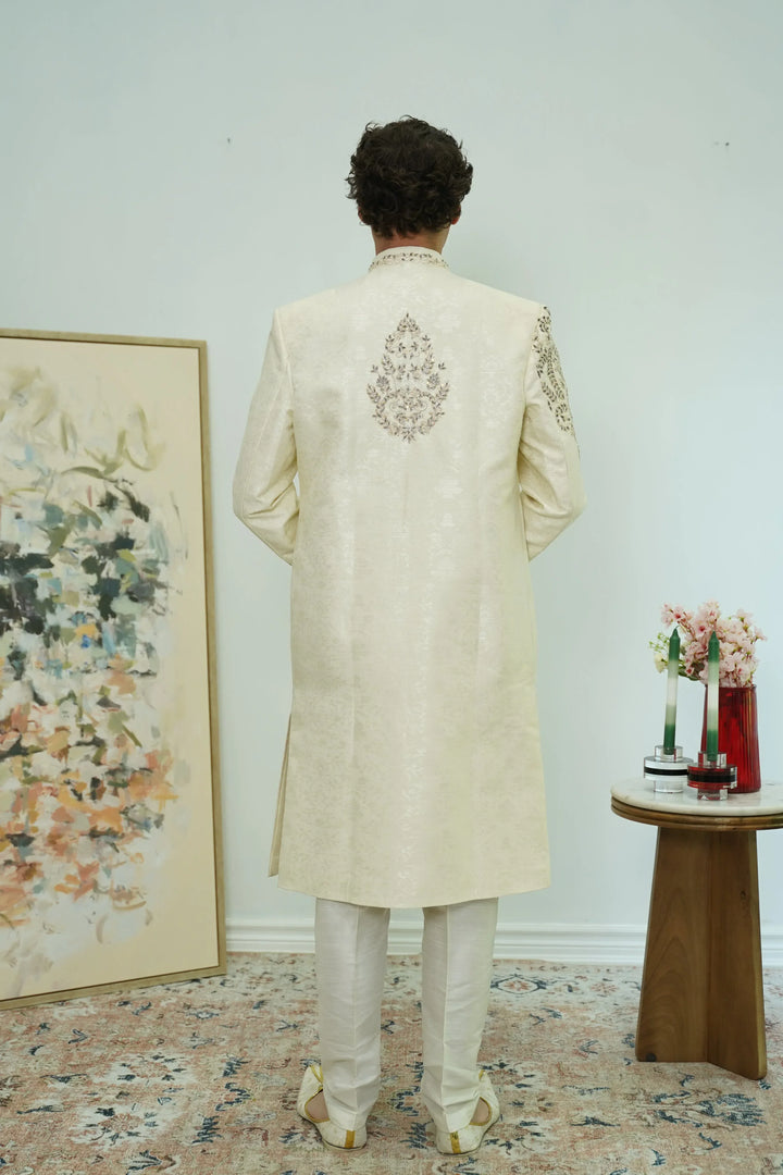 Floral Embroidered Sherwani Set - MyEthnikRentals