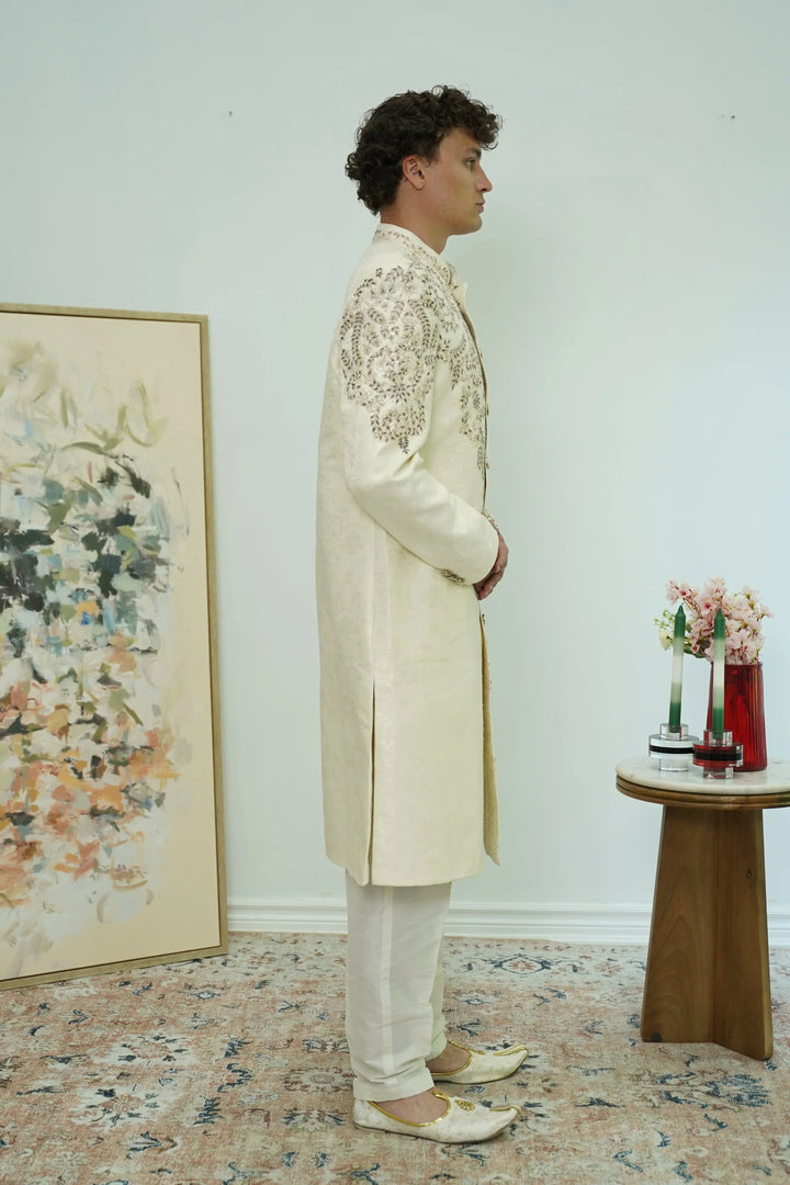 Floral Embroidered Sherwani Set - MyEthnikRentals