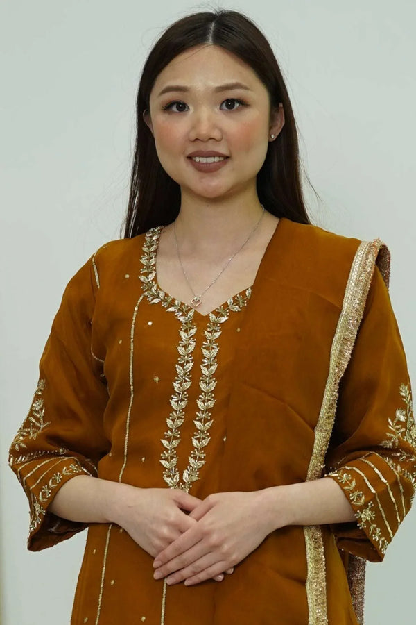 Amber Leaf Embroidered Salwar Kameez (Outside Ontario) - MyEthnikRentals