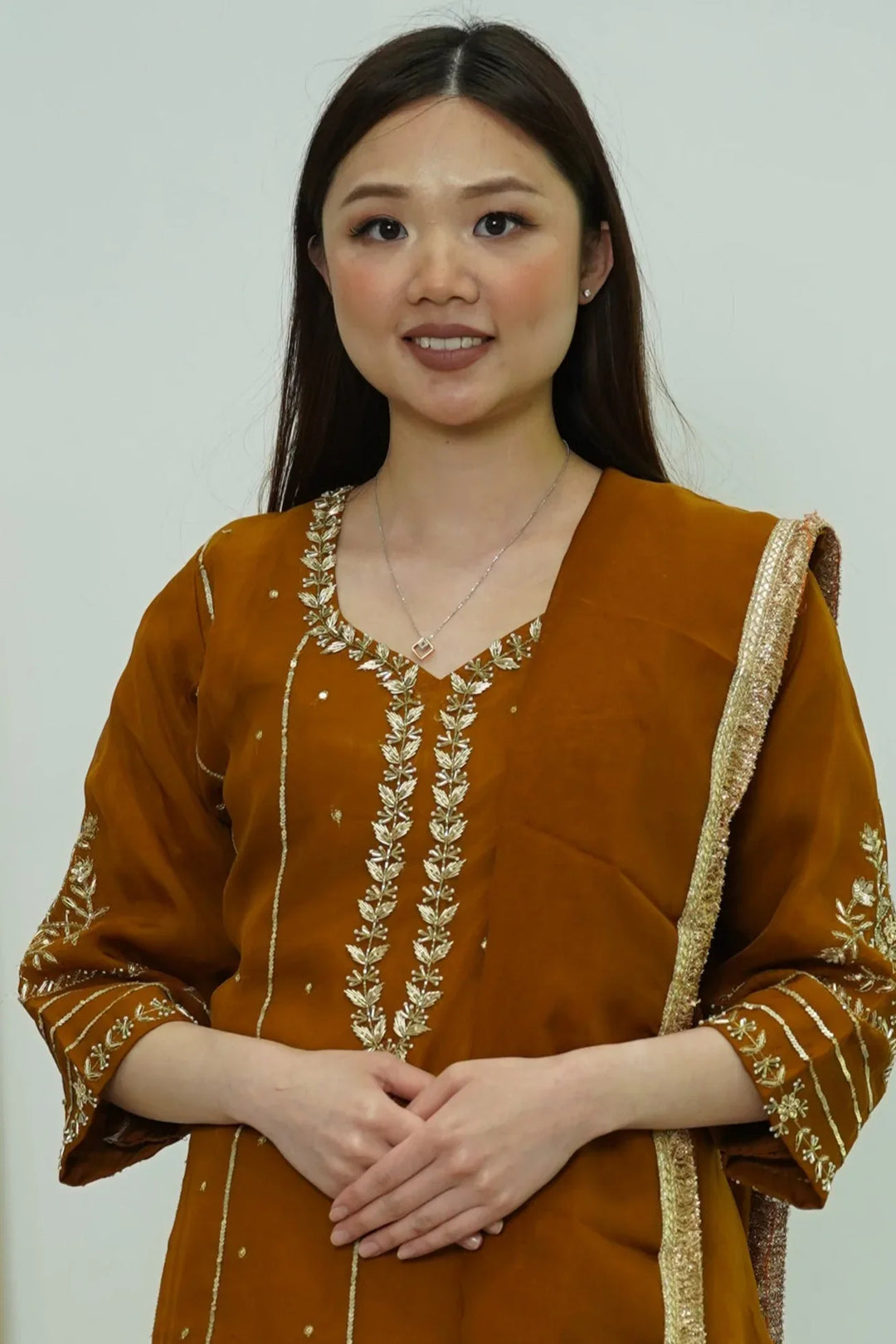 Amber Leaf Embroidered Salwar Kameez - MyEthnikRentals