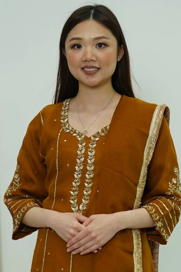 Amber Leaf Embroidered Salwar Kameez - MyEthnikRentals