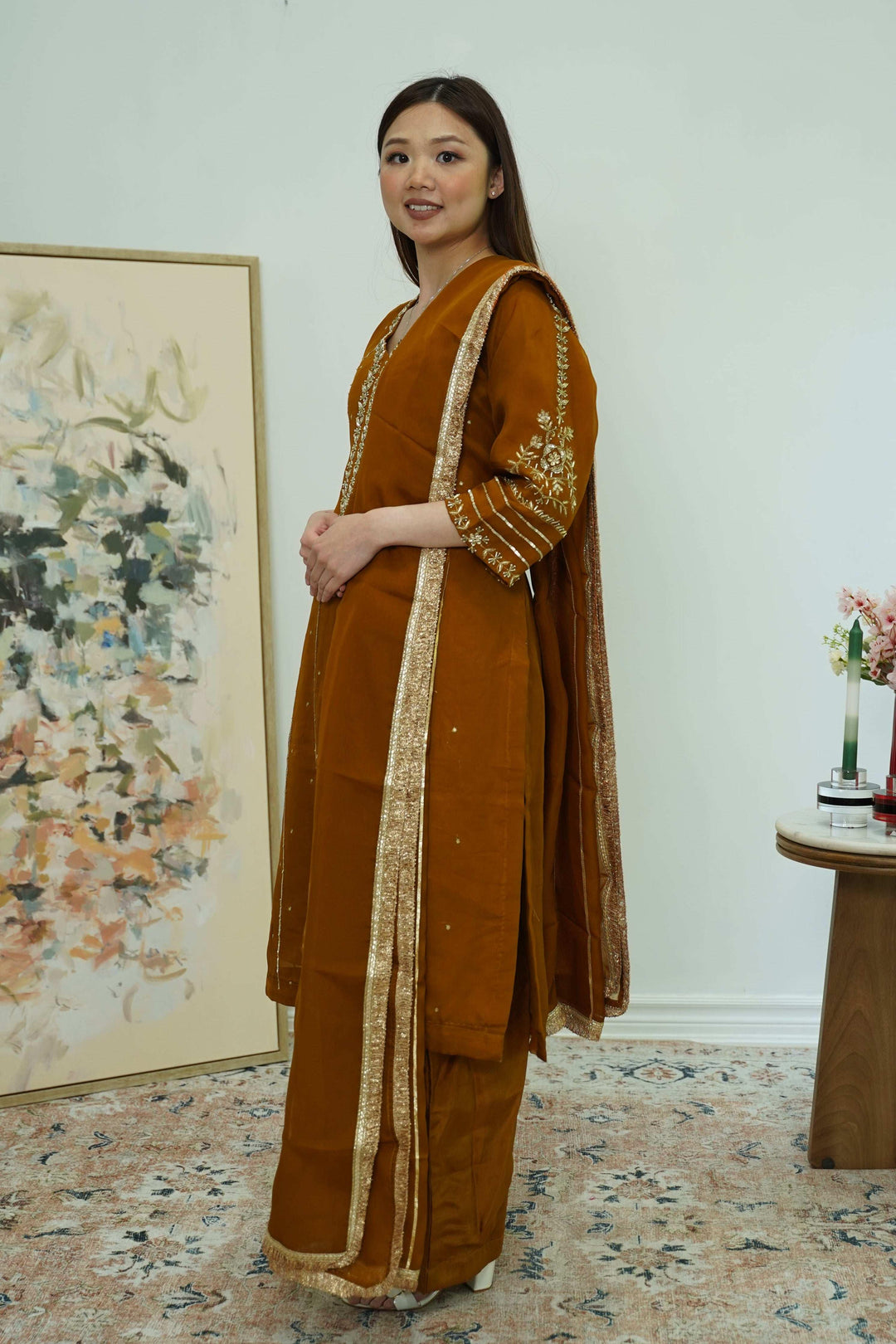 Amber Leaf Embroidered Salwar Kameez (Outside Ontario) - MyEthnikRentals
