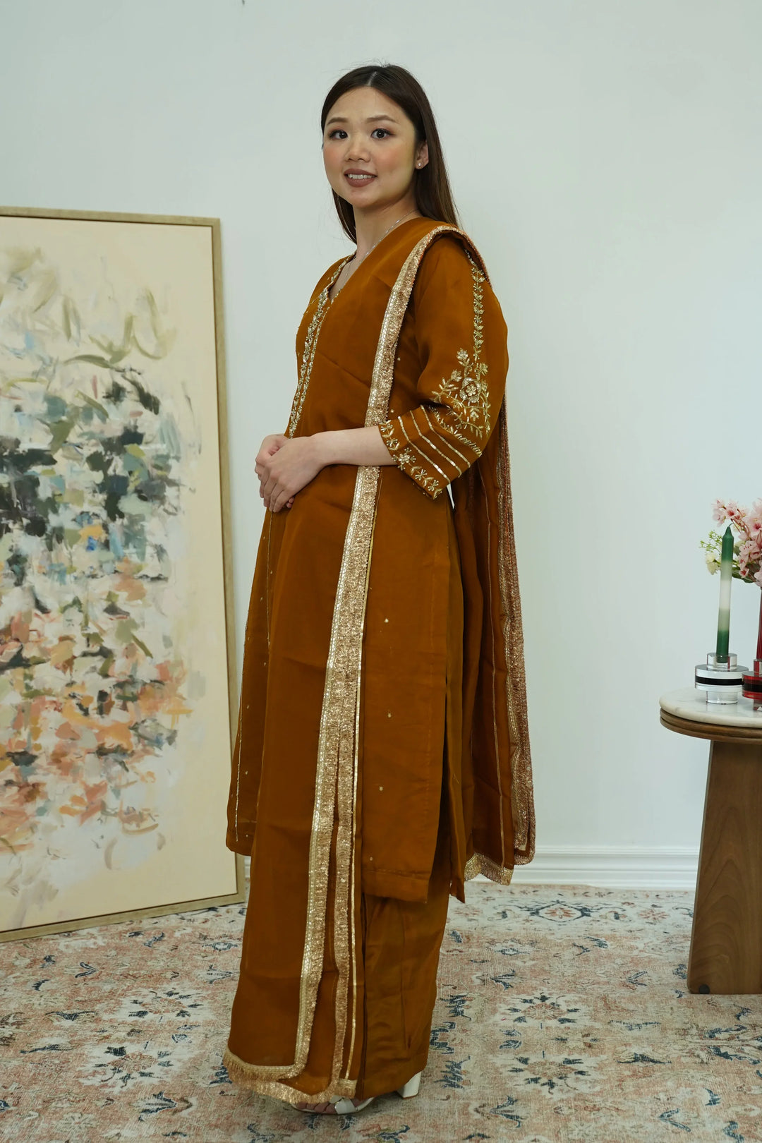 Amber Leaf Embroidered Salwar Kameez - MyEthnikRentals