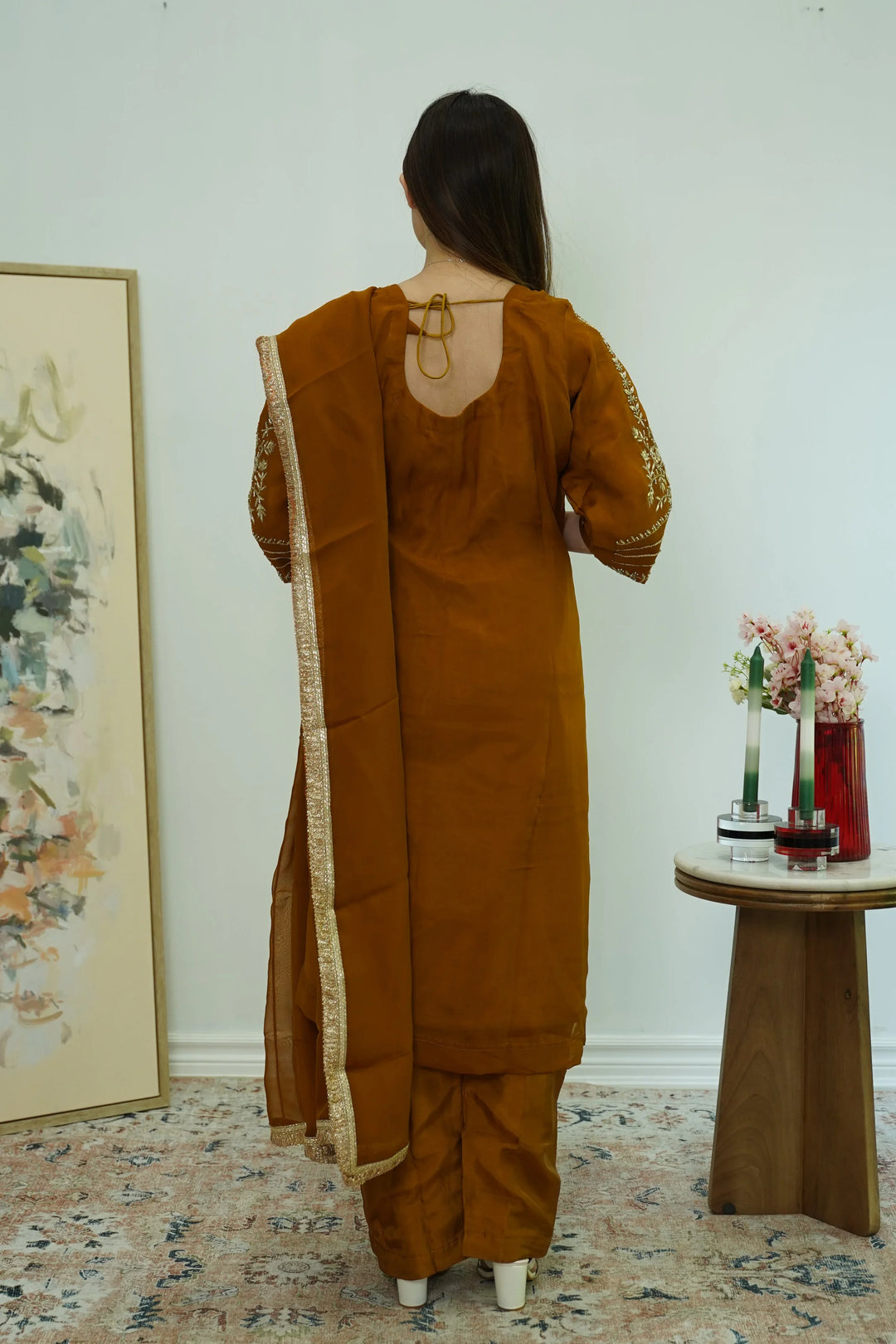 Amber Leaf Embroidered Salwar Kameez - MyEthnikRentals