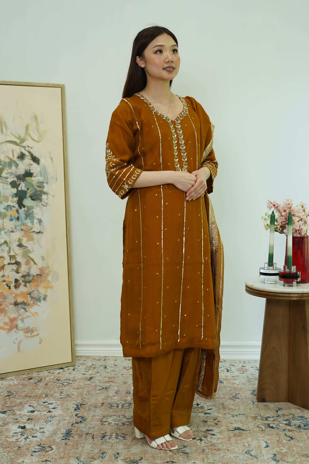 Amber Leaf Embroidered Salwar Kameez (Outside Ontario) - MyEthnikRentals