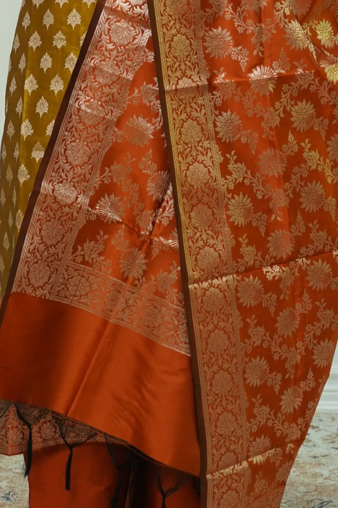Amber Bloom Brocade Salwar Kameez - MyEthnikRentals