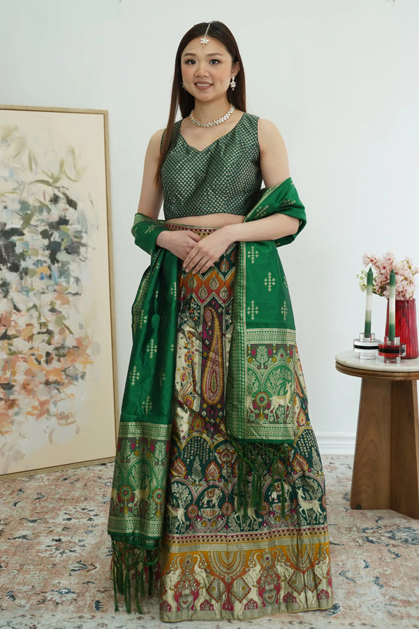Heritage Motif Banarasi Lehenga (Outside Ontario) - MyEthnikRentals