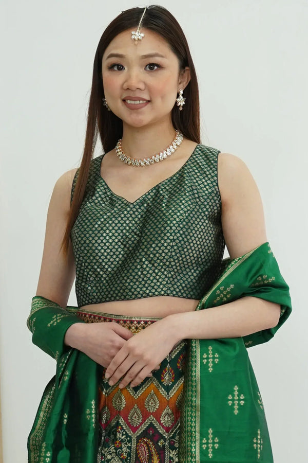 Heritage Motif Banarasi Lehenga (Outside Ontario) - MyEthnikRentals