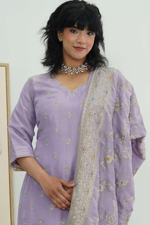 Lavender Serenity Embroidered Salwar Kameez (Outside Ontario) - MyEthnikRentals