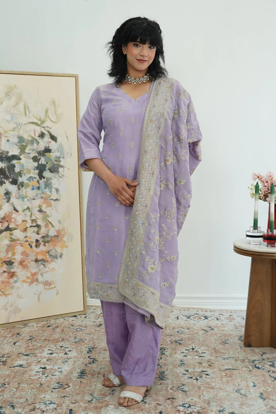 Lavender Serenity Embroidered Salwar Kameez - MyEthnikRentals