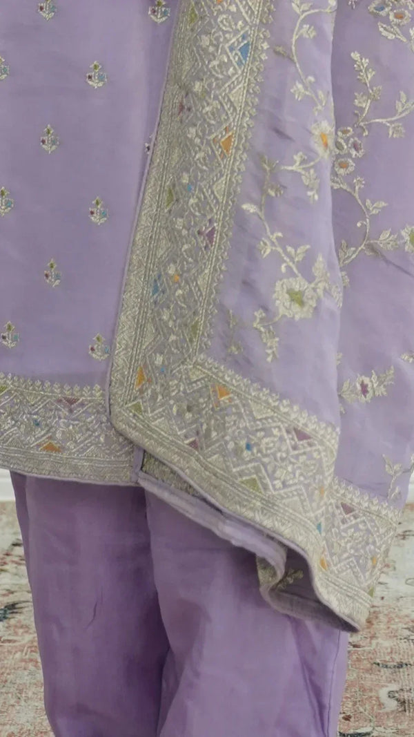 Lavender Serenity Embroidered Salwar Kameez (Outside Ontario) - MyEthnikRentals