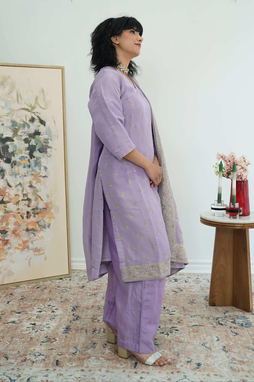Lavender Serenity Embroidered Salwar Kameez (Outside Ontario) - MyEthnikRentals