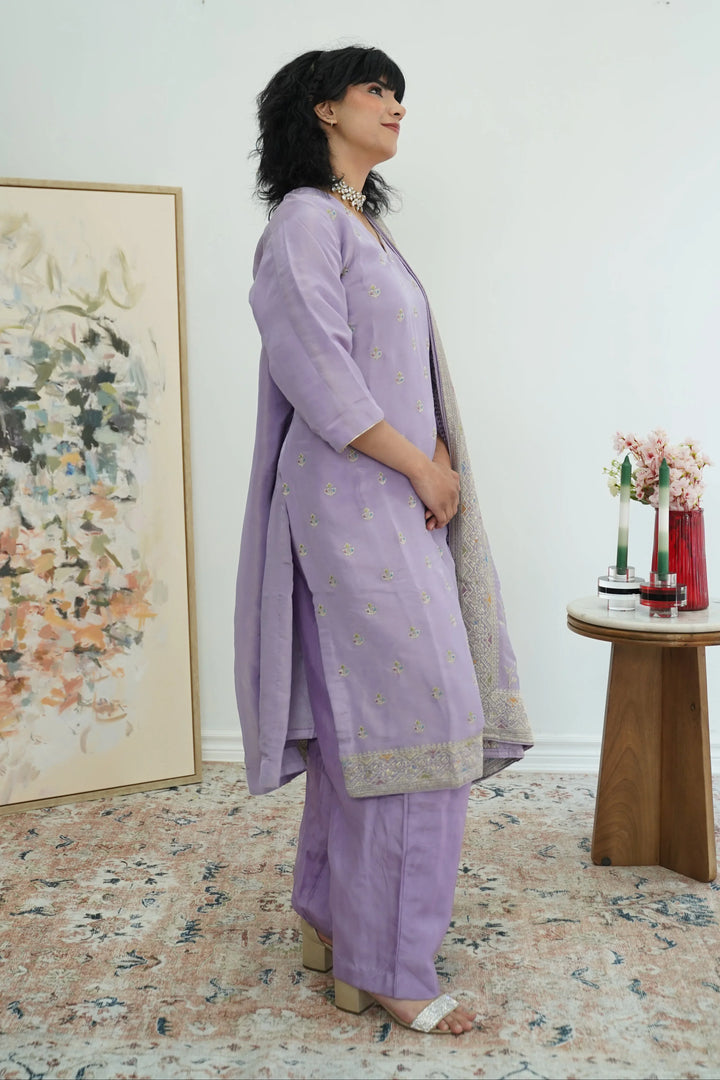Lavender Serenity Embroidered Salwar Kameez - MyEthnikRentals
