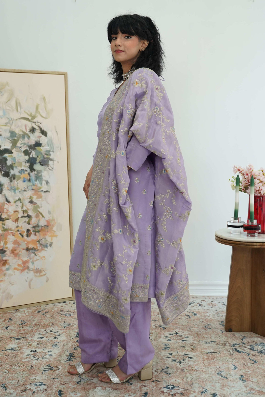 Lavender Serenity Embroidered Salwar Kameez (Outside Ontario) - MyEthnikRentals