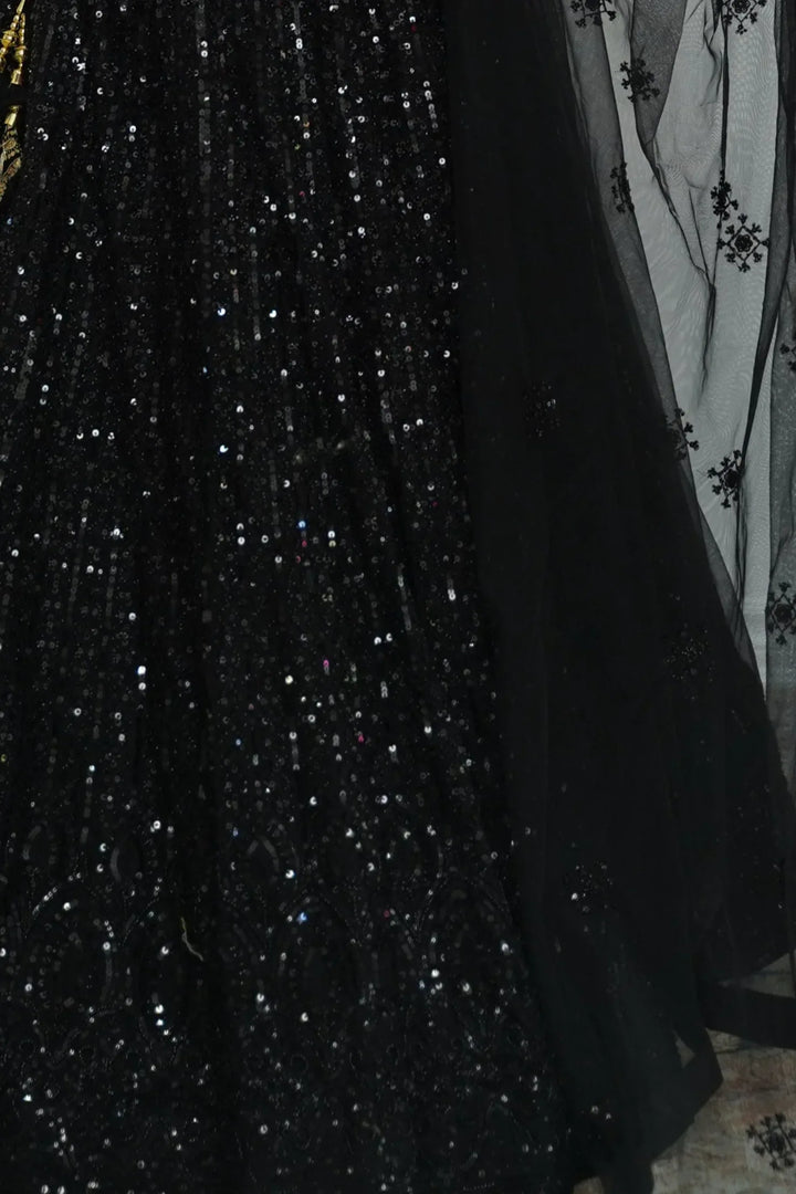 Midnight Mirage Sequin Lehenga - MyEthnikRentals