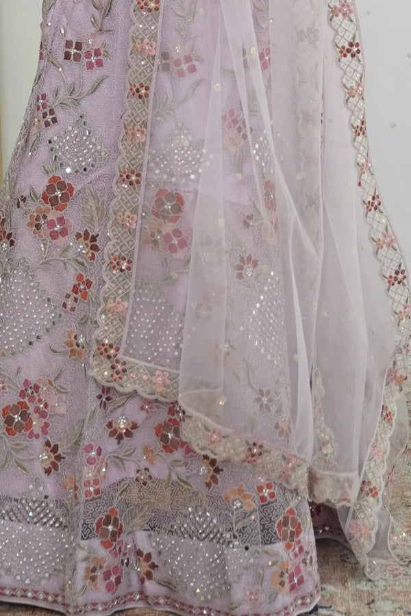 Lavender Mirror Work Lehenga (Outside Ontario) - MyEthnikRentals