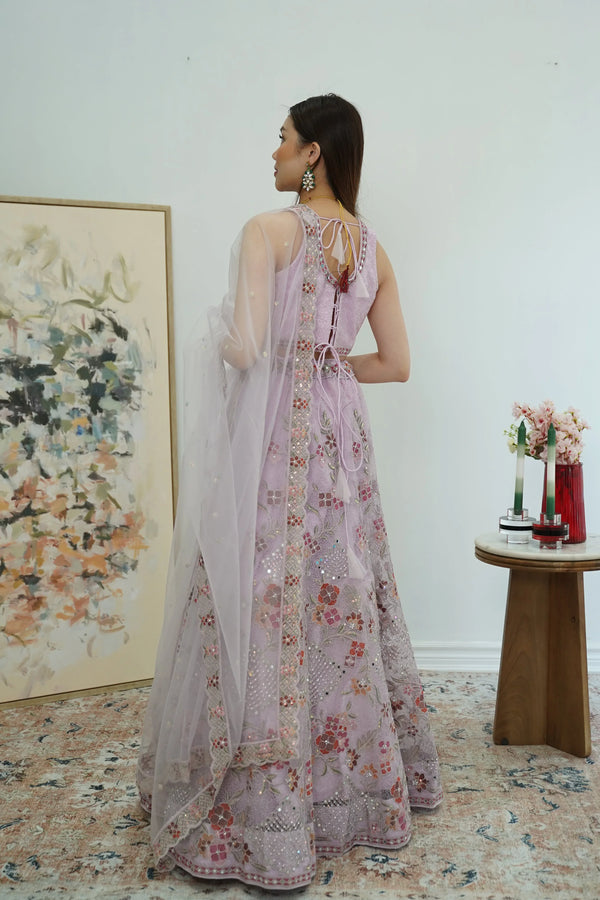 Lavender Mirror Work Lehenga (Outside Ontario) - MyEthnikRentals