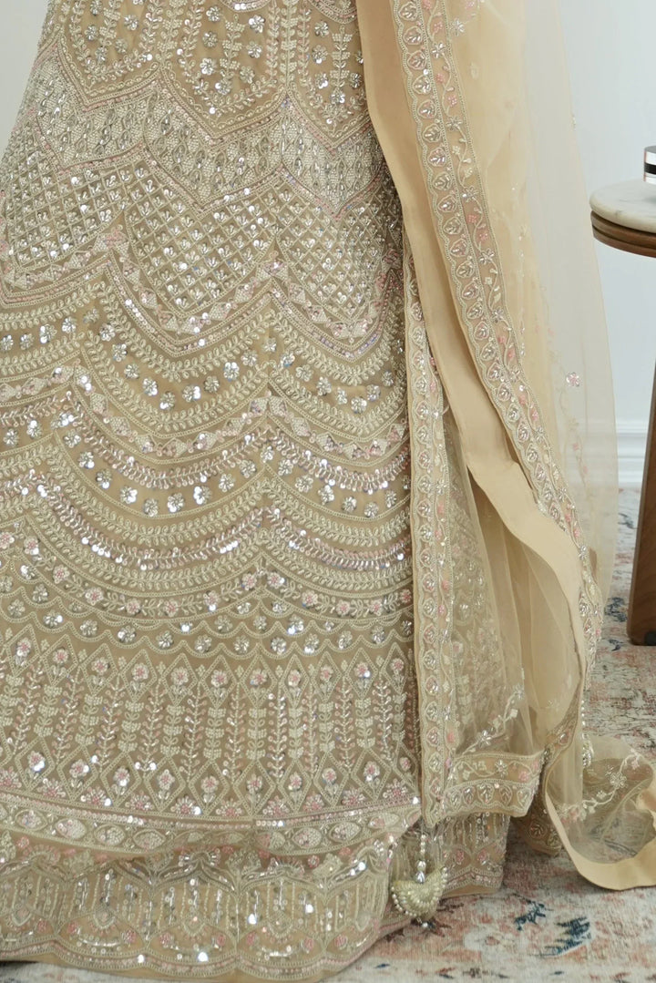 Champagne Radiance Lehenga - MyEthnikRentals