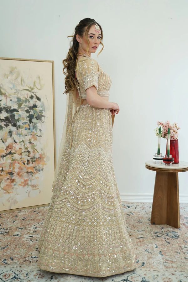 Champagne Radiance Lehenga (Outside Ontario) - MyEthnikRentals