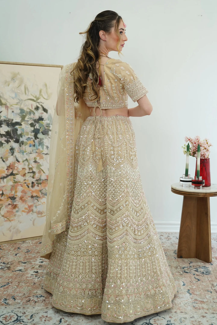 Champagne Radiance Lehenga - MyEthnikRentals