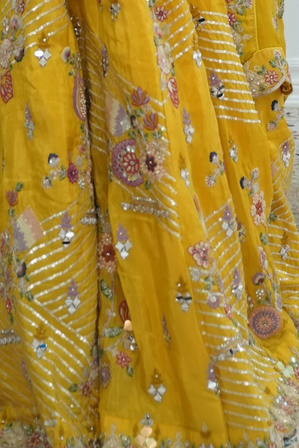 Sunlit Mirror Work Lehenga - MyEthnikRentals