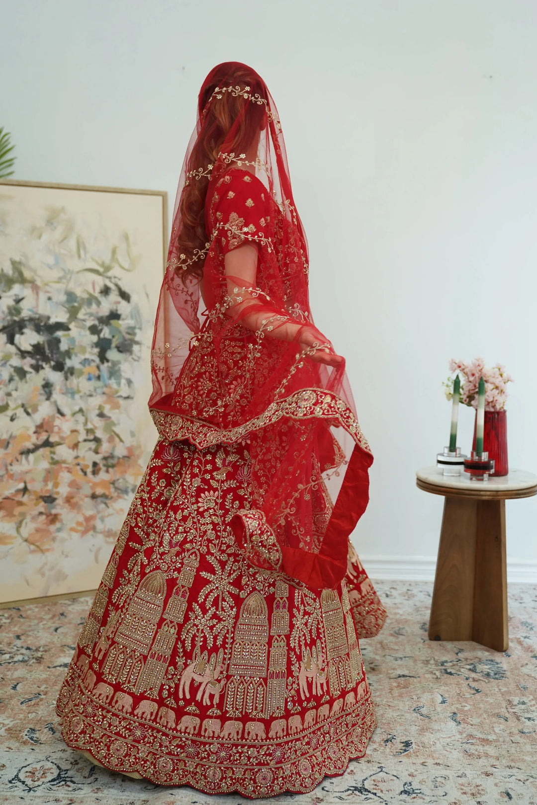 Regal Temple Bridal Lehenga - MyEthnikRentals