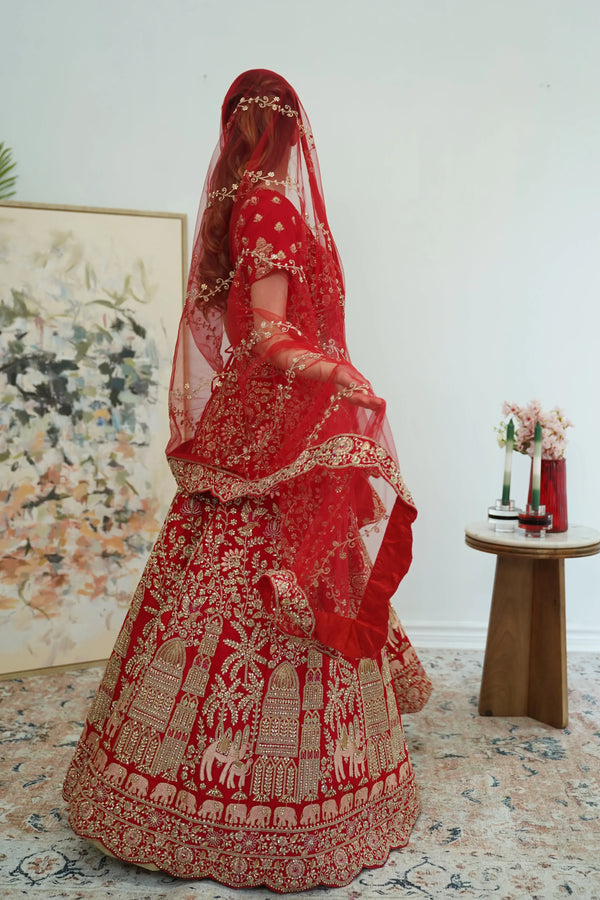 Regal Temple Bridal Lehenga (Outside Ontario) - MyEthnikRentals