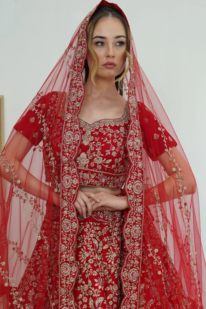 Regal Temple Bridal Lehenga - MyEthnikRentals