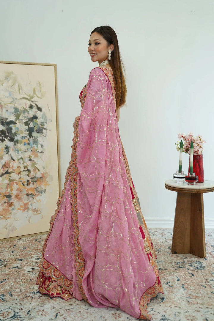 Patchwork Mosaic Couture Lehenga - MyEthnikRentals
