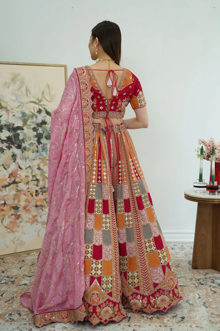 Patchwork Mosaic Couture Lehenga - MyEthnikRentals