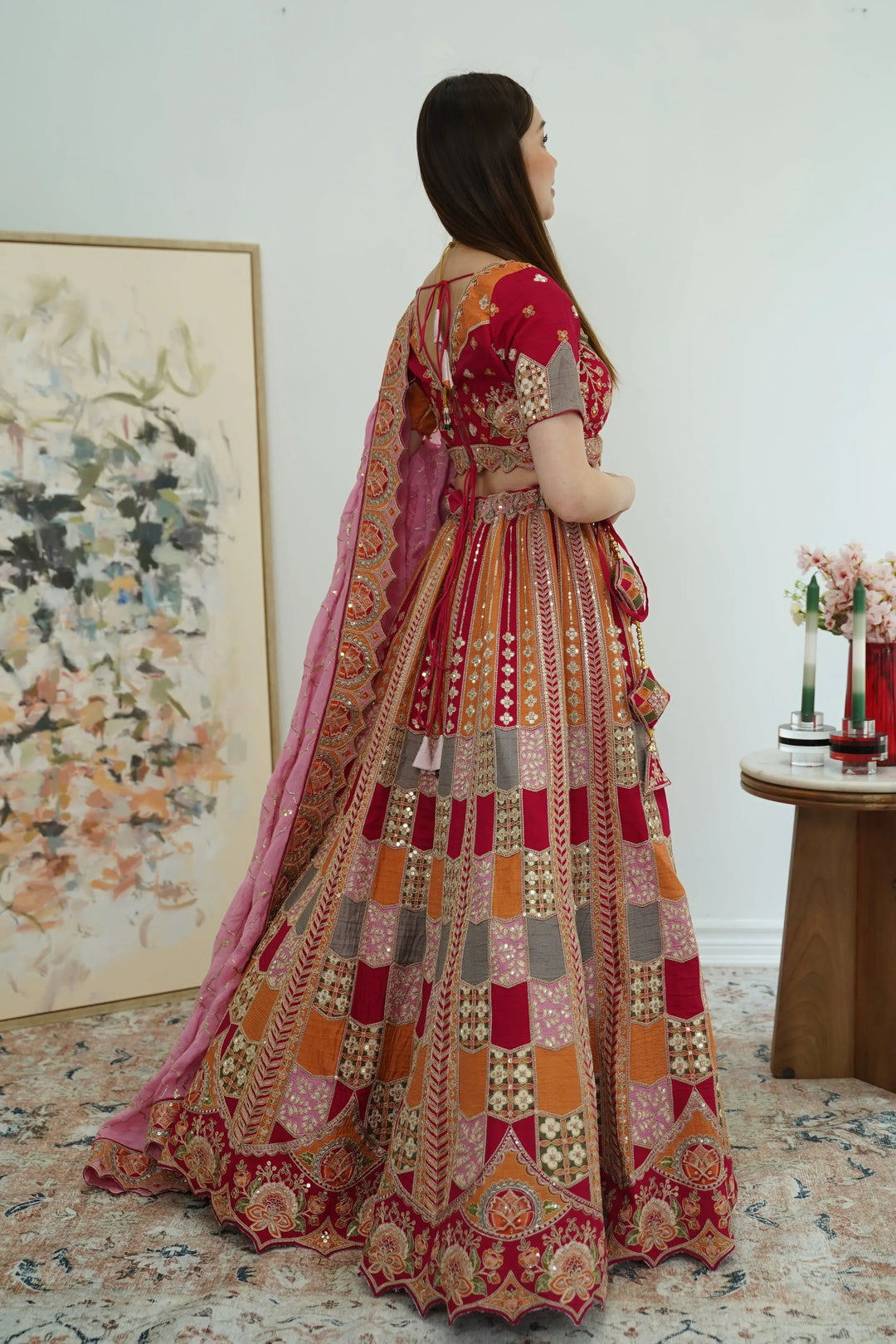 Patchwork Mosaic Couture Lehenga - MyEthnikRentals
