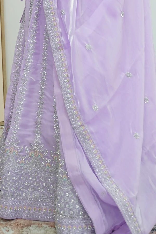 Lilac Mirror Dust Lehenga (Outside Ontario) - MyEthnikRentals