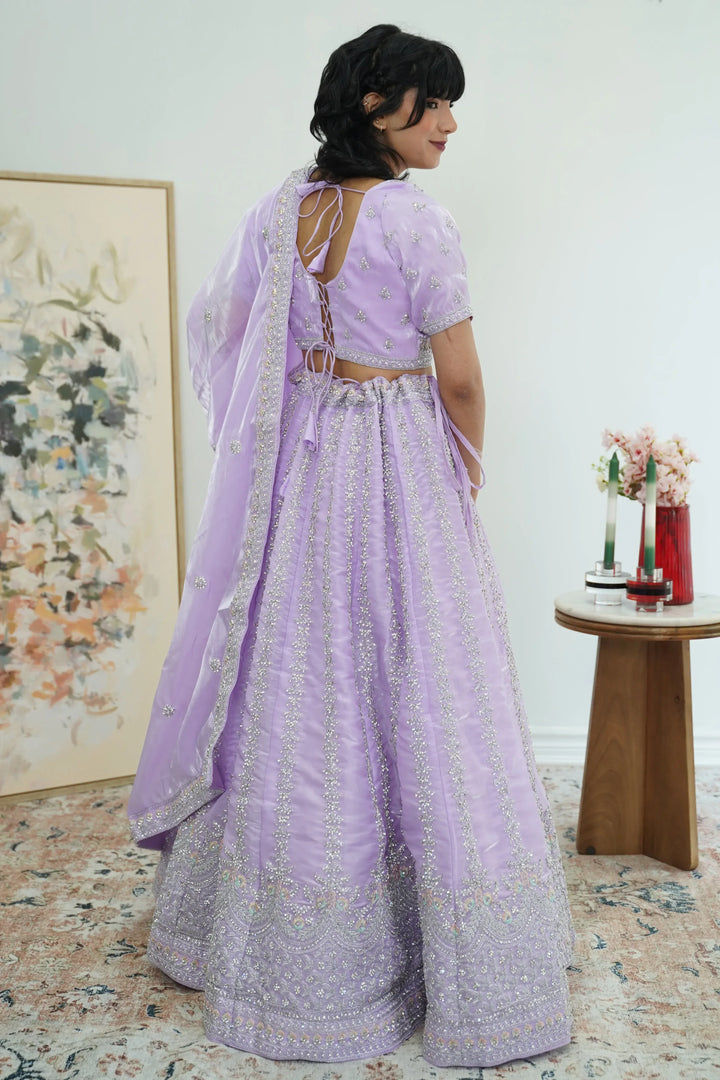 Lilac Mirror Dust Lehenga Set - MyEthnikRentals