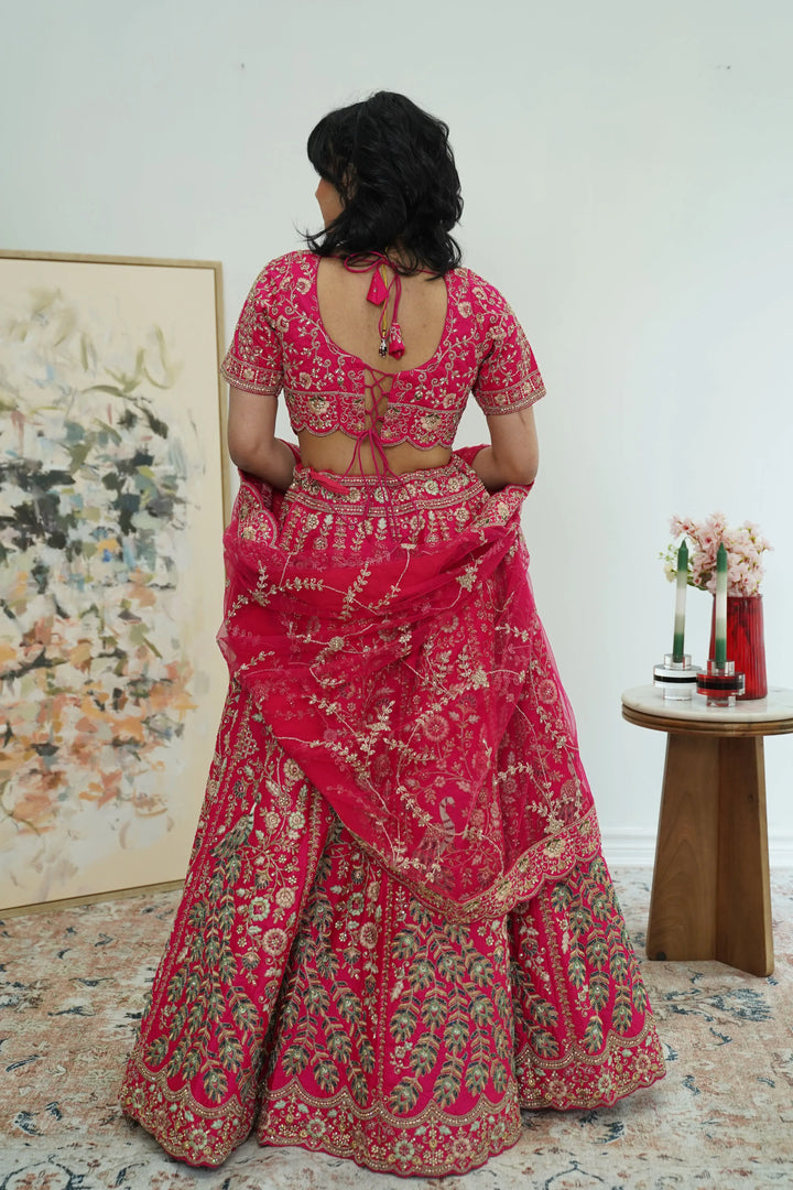 Regal Fuchsia Peacock Lehenga - MyEthnikRentals