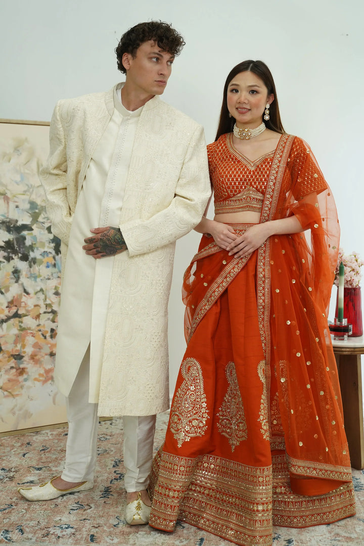 Royal Orange Inspired Lehenga (Outside Ontario) - MyEthnikRentals