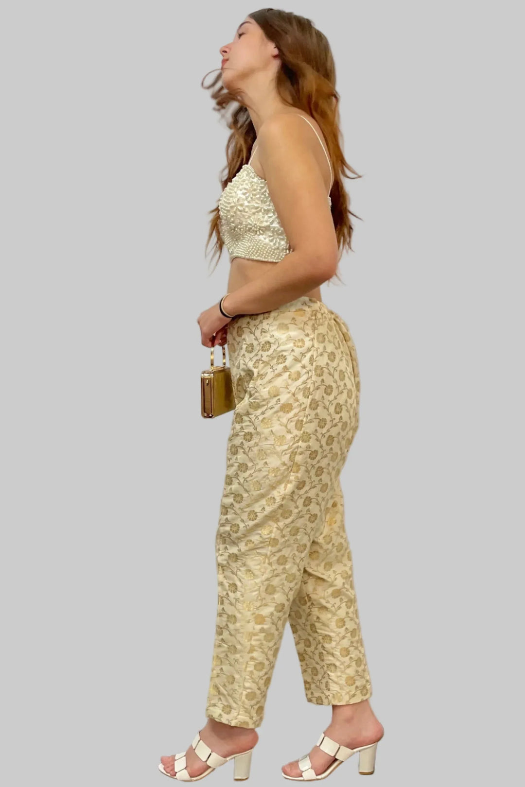 Golden Ivory Suit Pant - MyEthnikRentals