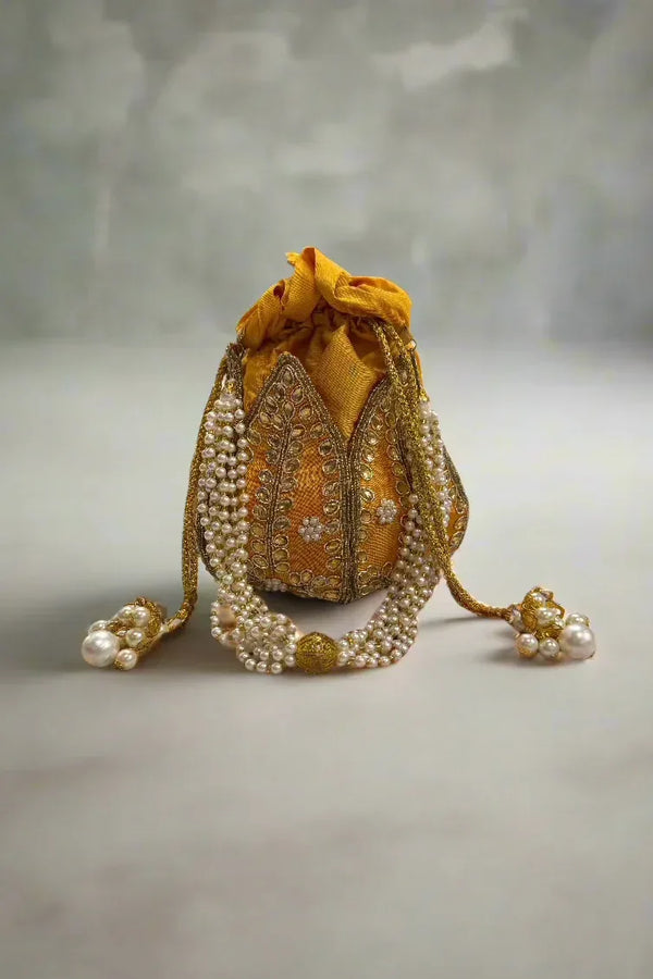 Yellow Potli Purse (Outside Ontario) - MyEthnikRentals