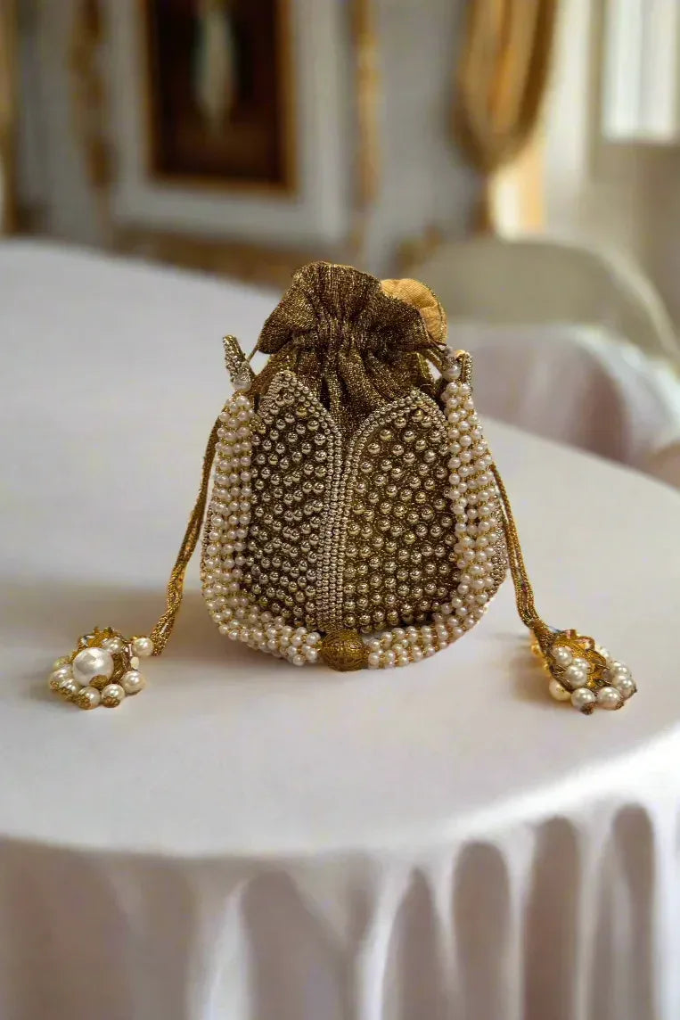 Dark Gold Potli Purse (Outside Ontario) - MyEthnikRentals