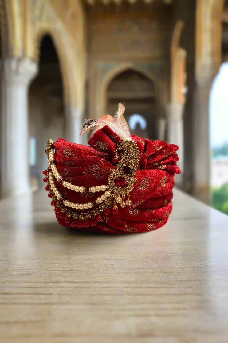Red and Gold Pagadi - MyEthnikRentals