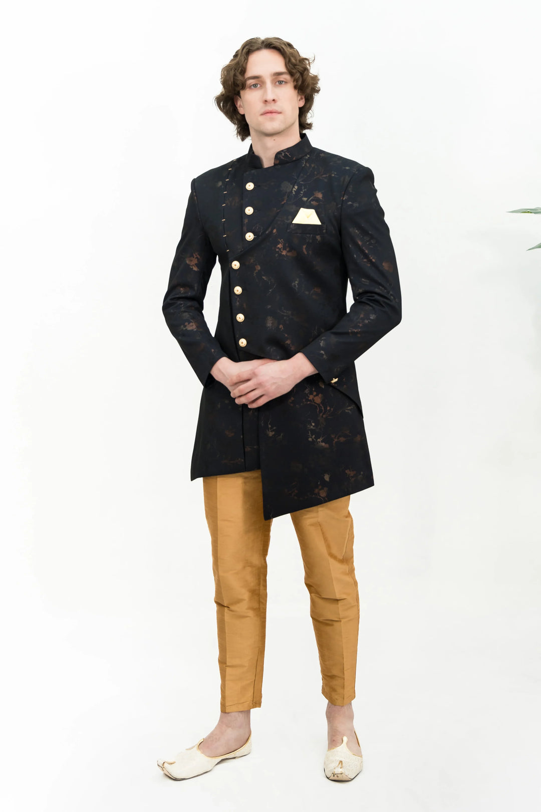 Black and Golden Indo-western Set - MyEthnikRentals