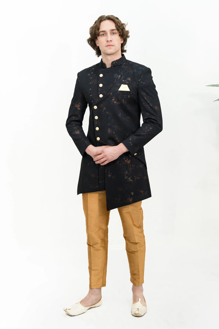 Black and Golden Indo-western Set - MyEthnikRentals