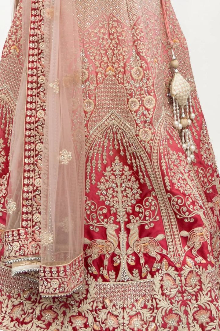 Berry Pink Floral Lehenga (Outside Ontario) - MyEthnikRentals