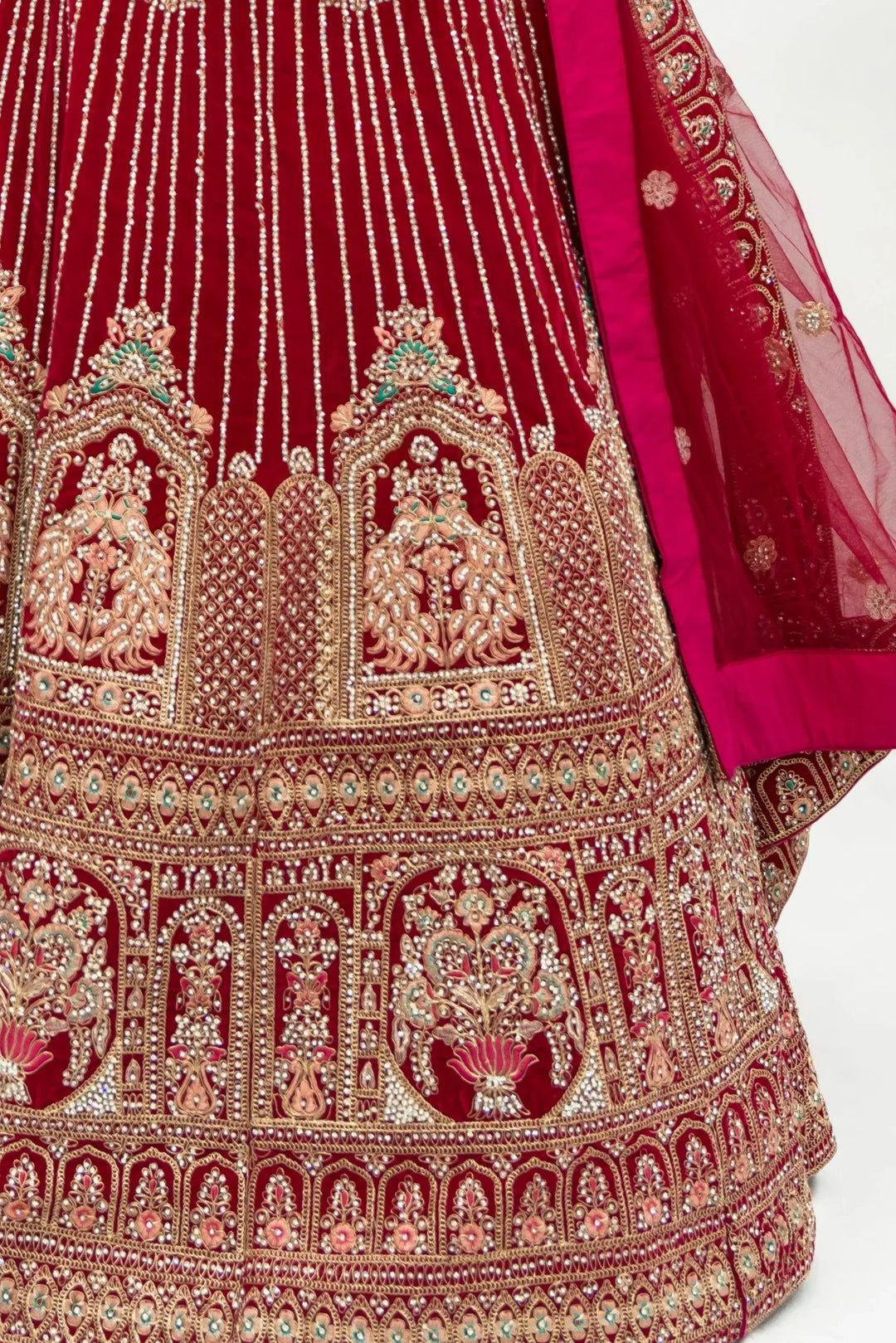 Magenta Heavy Embellished Lehenga - MyEthnikRentals