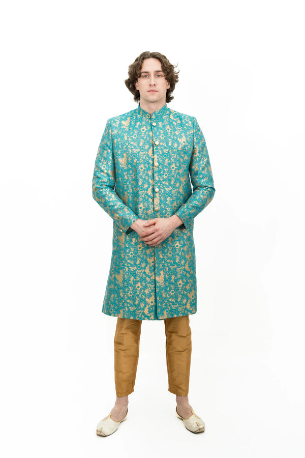 Francis Turquoise Sherwani - MyEthnikRentals