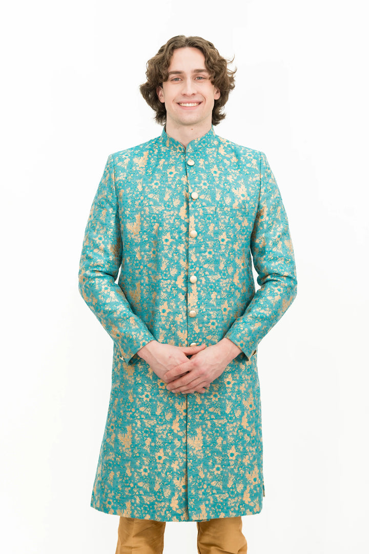 Francis Turquoise Sherwani (Outside Ontario) - MyEthnikRentals