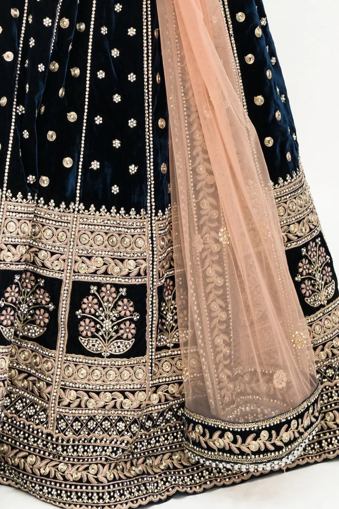 Royal Blue Nawabi Lehenga (Outside Ontario) - MyEthnikRentals