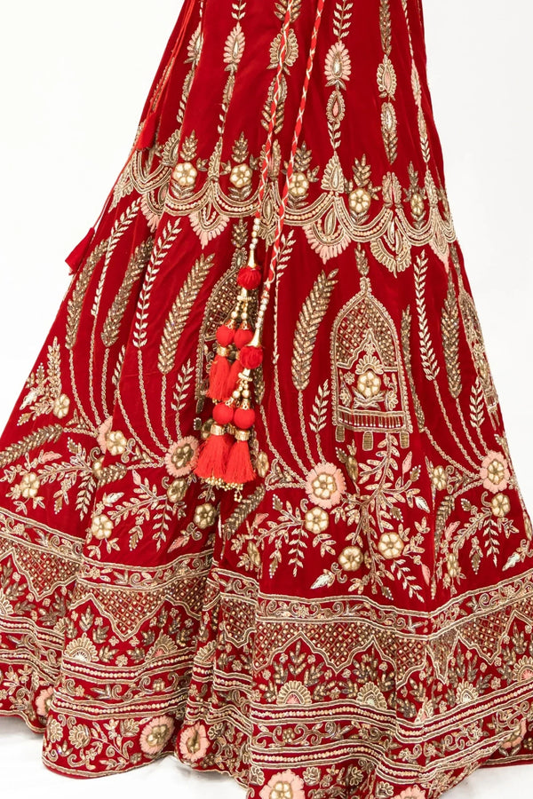 Maroon Heavy Embellished Lehenga - MyEthnikRentals
