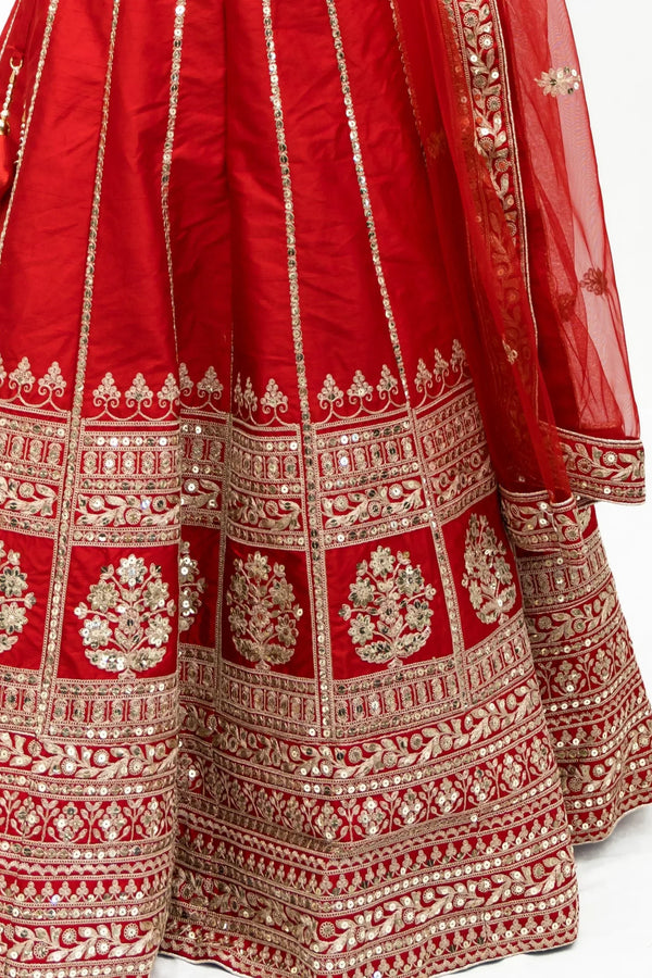 Shakha Pola Red Lehenga (Outside Ontario) - MyEthnikRentals