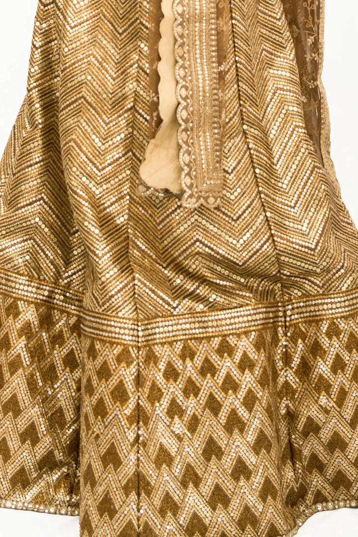 Glittery Shimmery Gold Lehenga - MyEthnikRentals